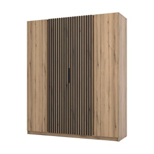 Kleiderschrank für Flur und Schlafzimmer 4-türig mit Lamellen Dravero EV/EV-BL 2F 2LAM