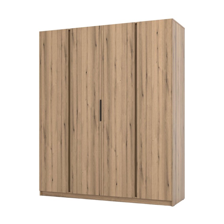 Kleiderschrank für Flur und Schlafzimmer 4-türig mit Regalböden Dravero EV/EV 4F