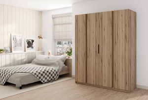 Kleiderschrank für Flur und Schlafzimmer 4-türig mit Regalböden Dravero EV/EV 4F
