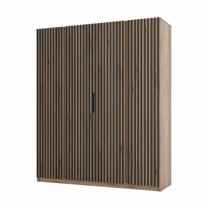 Kleiderschrank für Flur und Schlafzimmer 4-türig mit Lamellen Dravero EV/EV-BL 4LAM