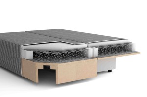 Schlafsofa Lunera Prima 2 aus Cordstoff in Grün