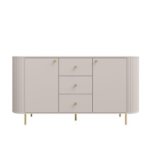 Kommode fürs Wohnzimmer mit drei Schubladen Flana 823 2F3S Beige