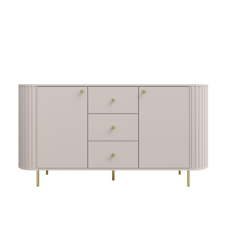 Kommode fürs Wohnzimmer mit drei Schubladen Flana 823 2F3S Beige