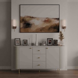 Kommode fürs Wohnzimmer mit drei Schubladen Flana 823 2F3S Beige