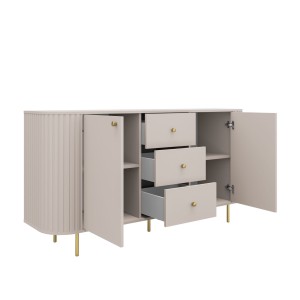 Kommode fürs Wohnzimmer mit drei Schubladen Flana 823 2F3S Beige