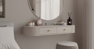 Hängender Schminktisch mit Schubladen fürs Schlafzimmer Flana 202 2S Beige