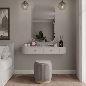 Rechteckiger Spiegel mit abgerundeten Ecken Flana 702 Beige