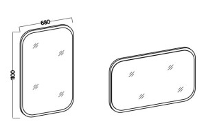 Rechteckiger Spiegel mit abgerundeten Ecken Flana 702 Beige
