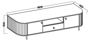 TV-Schrank mit zwei Türen und Schublade fürs Wohnzimmer Flana 321 2F1S Beige