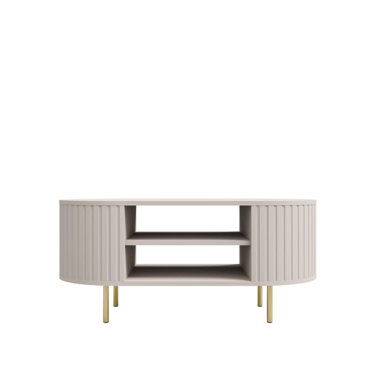 Couchtisch mit gerillten Seiten fürs Wohnzimmer Flana 200 Beige