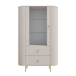 Vitrine fürs Wohnzimmer mit Glastür Flana 112 1F2S Beige