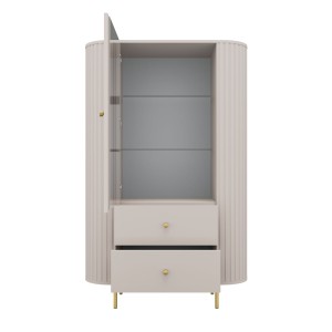 Vitrine fürs Wohnzimmer mit Glastür Flana 112 1F2S Beige
