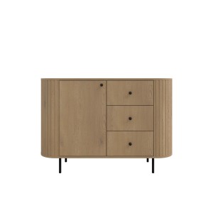 Kommode fürs Wohnzimmer mit drei Schubladen Flana 813 1F3S Eiche Cremona