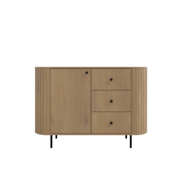 Kommode fürs Wohnzimmer mit drei Schubladen Flana 813 1F3S Eiche Cremona