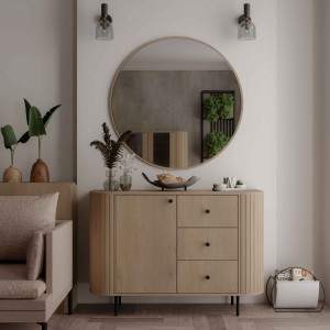 Kommode fürs Wohnzimmer mit drei Schubladen Flana 813 1F3S Eiche Cremona