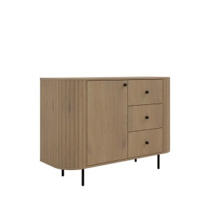 Kommode fürs Wohnzimmer mit drei Schubladen Flana 813 1F3S Eiche Cremona