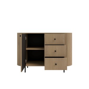 Kommode fürs Wohnzimmer mit drei Schubladen Flana 813 1F3S Eiche Cremona