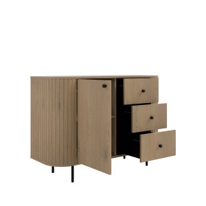 Kommode fürs Wohnzimmer mit drei Schubladen Flana 813 1F3S Eiche Cremona