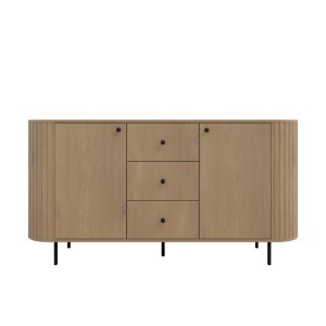 Kommode fürs Wohnzimmer mit drei Schubladen Flana 823 2F3S Eiche Cremona