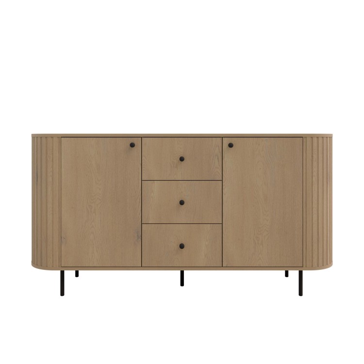 Kommode fürs Wohnzimmer mit drei Schubladen Flana 823 2F3S Eiche Cremona