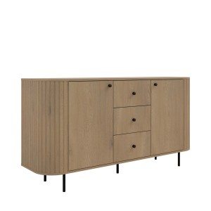 Kommode fürs Wohnzimmer mit drei Schubladen Flana 823 2F3S Eiche Cremona