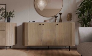 Kommode fürs Wohnzimmer mit drei Türen Flana 830 3F Eiche Cremona