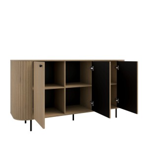 Kommode fürs Wohnzimmer mit drei Türen Flana 830 3F Eiche Cremona