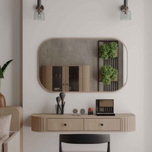 Rechteckiger Spiegel mit abgerundeten Ecken Flana 702 Eiche Cremona