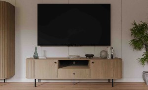 TV-Schrank mit zwei Türen und Schublade fürs Wohnzimmer Flana 321 2F1S Eiche Cremona