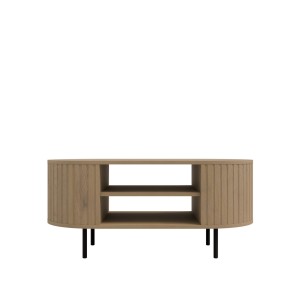 Couchtisch mit gerillten Seiten fürs Wohnzimmer Flana 200 Eiche Cremona