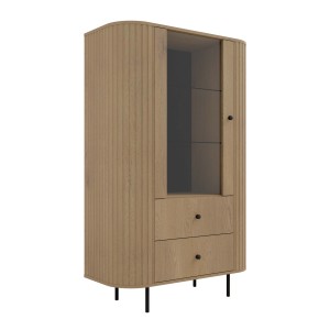 Vitrine fürs Wohnzimmer mit Glastür Flana 112 1F2S Eiche Cremona