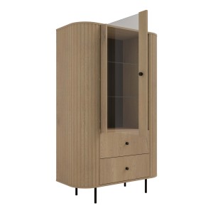 Vitrine fürs Wohnzimmer mit Glastür Flana 112 1F2S Eiche Cremona