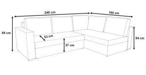 Schlafsofa Bergamo Graphit/Grau