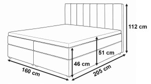 Kontinentales Bett 160x200 SONNO BELLO mit 2 Bettkästen rosa