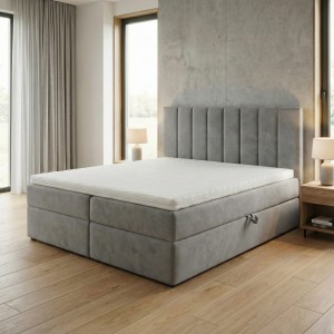 Kontinentales Bett 160x200 SONNO BELLO mit 2 Bettkästen grau