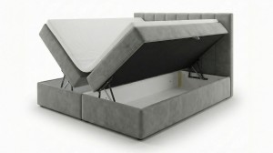 Kontinentales Bett 160x200 SONNO BELLO mit 2 Bettkästen grau