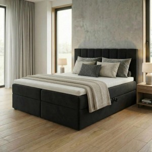 Kontinentales Bett 180x200 SONNO BELLO mit 2 Bettkästen schwarz