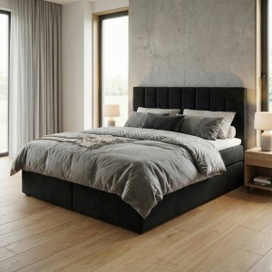 Kontinentales Bett 180x200 SONNO BELLO mit 2 Bettkästen schwarz