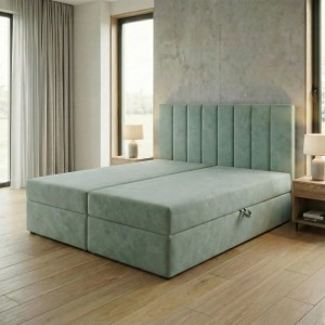 Kontinentales Bett 180x200 SONNO BELLO mit 2 Bettkästen mint