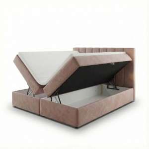 Kontinentales Bett 180x200 SONNO BELLO mit 2 Bettkästen rosa