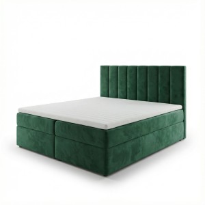 Kontinentales Bett 180x200 SONNO BELLO mit 2 Bettkästen flaschengrün