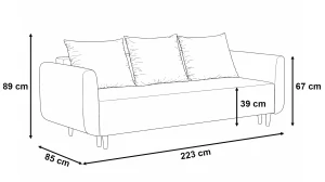 Schlafsofa mit Bettkasten Lugo Grau