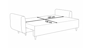 Schlafsofa mit Bettkasten Lugo Grau
