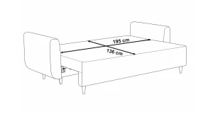 Schlafsofa mit Bettkasten Seville Graphit