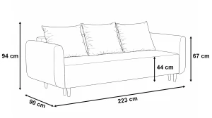 Schlafsofa mit Bettkasten Seville Graphit