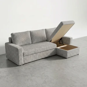 Ecksofa mit Schlaffunktion für das Wohnzimmer NIRVANA PLUS Breitcord Beige