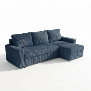 Ecksofa mit Schlaffunktion für das Wohnzimmer NIRVANA PLUS Breitcord Blau