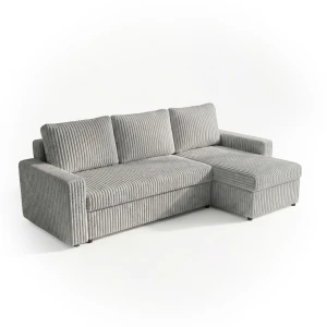 Ecksofa mit Schlaffunktion für das Wohnzimmer NIRVANA PLUS Breitcord Grau