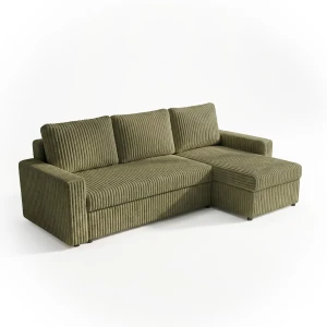 Ecksofa mit Schlaffunktion für das Wohnzimmer NIRVANA PLUS Breitcord Grün