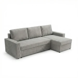 Ecksofa mit Schlaffunktion für das Wohnzimmer NIRVANA PLUS Cord Grau